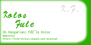 kolos fule business card